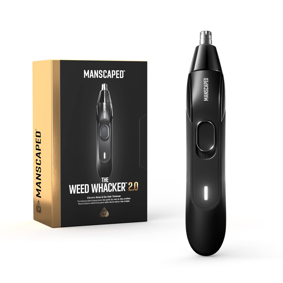 MANSCAPED frente del producto mostrando diseño y tamaño práctico