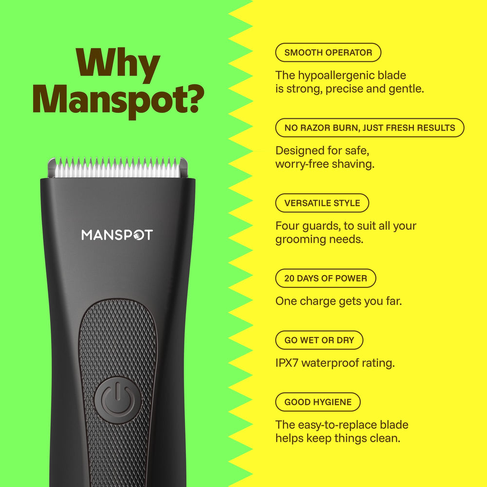 MANSPOT close-up of SpotGlide 40mm blade showcasing smooth surface and comfort