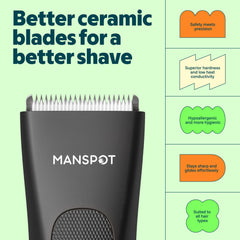 MANSPOT layout of four guard combs displaying length options for versatile trims