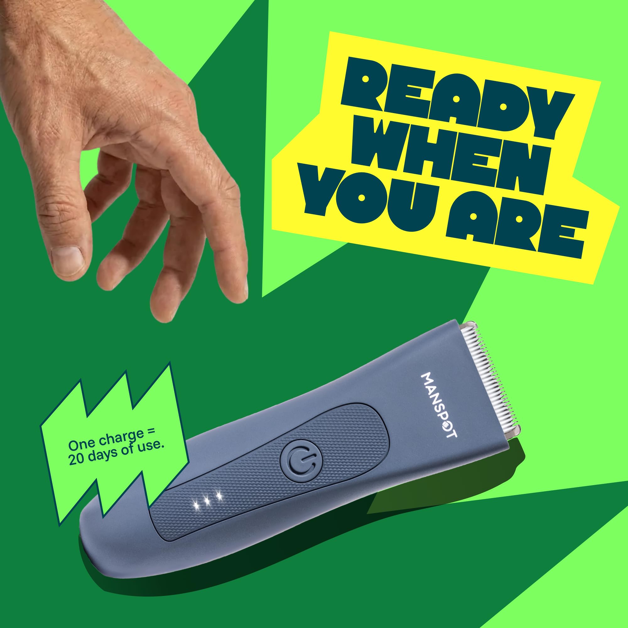 MANSPOT detalle del acabado y diseño ergonómico que facilita el agarre