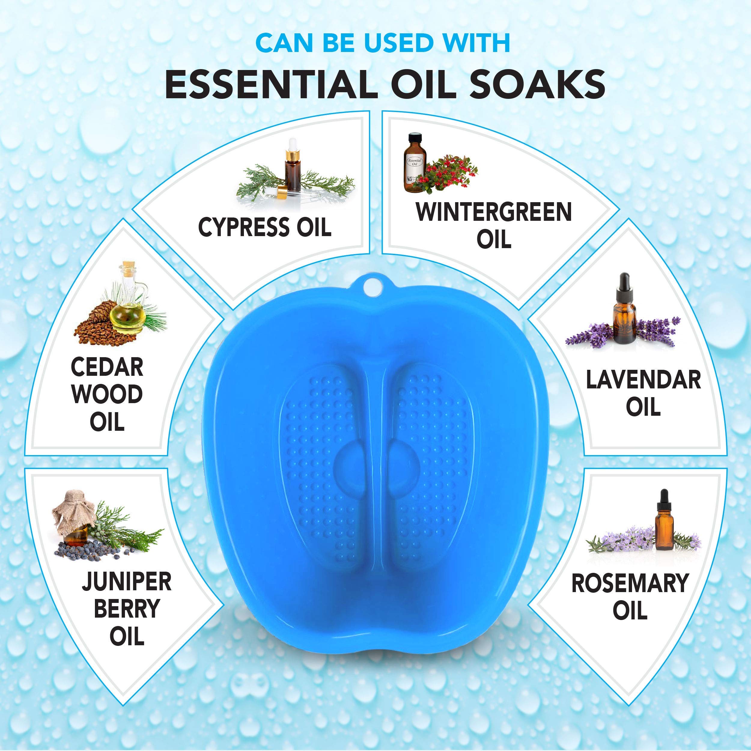 Mantello foot bath label showing durable plastic and easy-clean finish