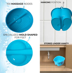 Mantello foot bath top view filled with water for comfortable immersion