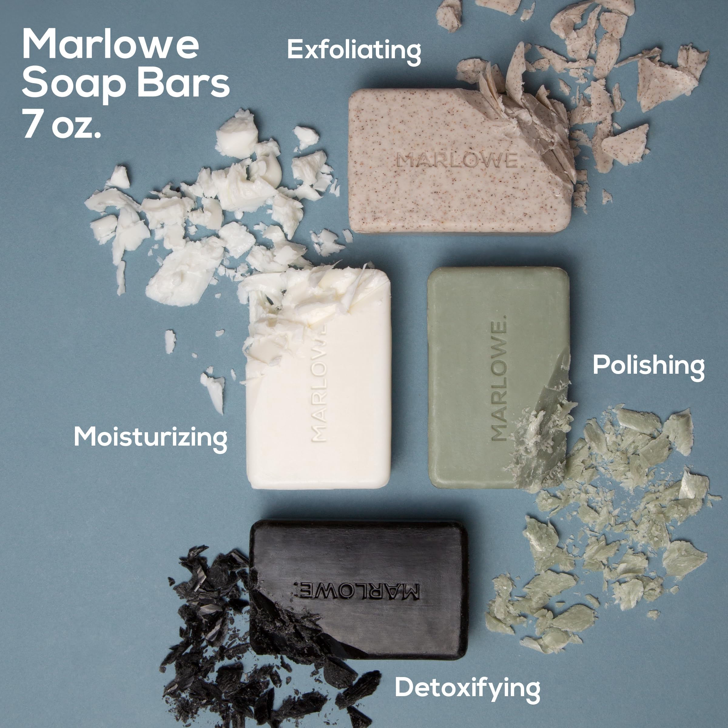 MARLOWE etiqueta con ingredientes clave y beneficios visibles