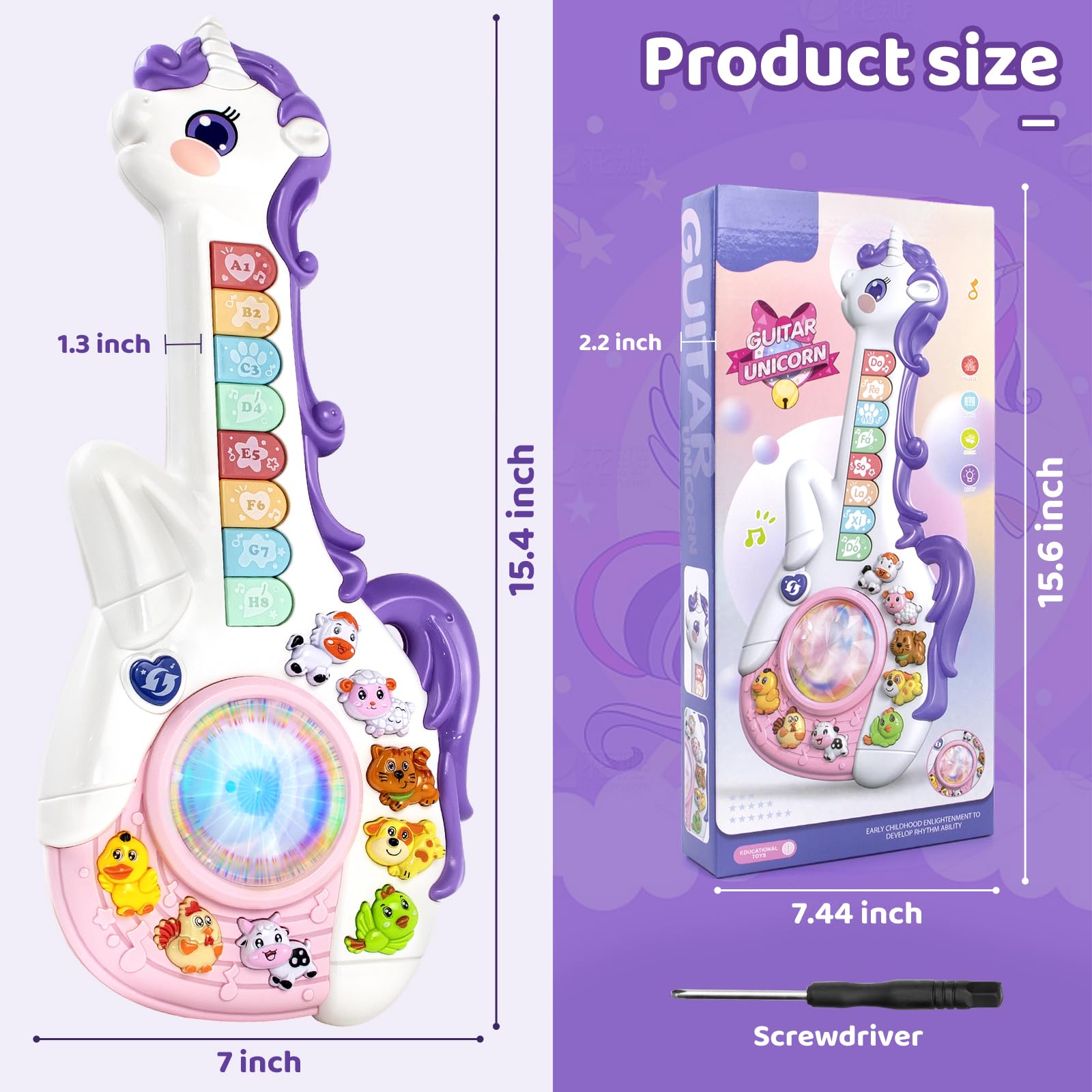 Marstone guitarra unicornio scale comparativa para manos pequeñas