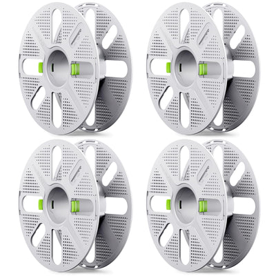 MarsWork front view showing four reusable spools and labels for fast identification and neat storage