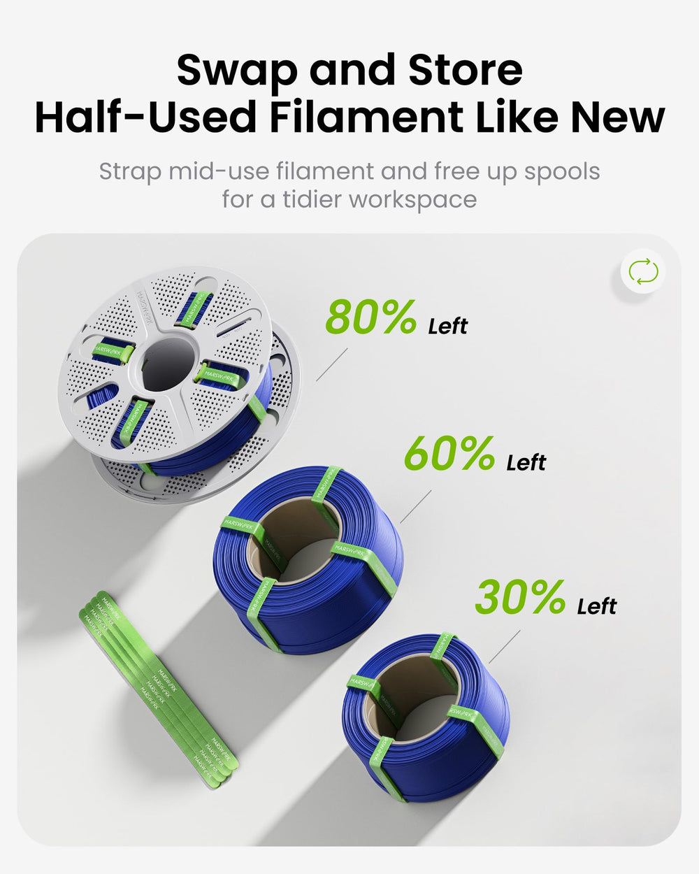MarsWork spool mounted on Bambu Lab printer demonstrating reliable fit and faster filament changes