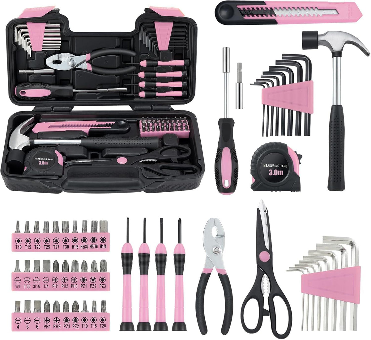 MARTCOLOR estuche frontal rosa mostrando portabilidad y orden