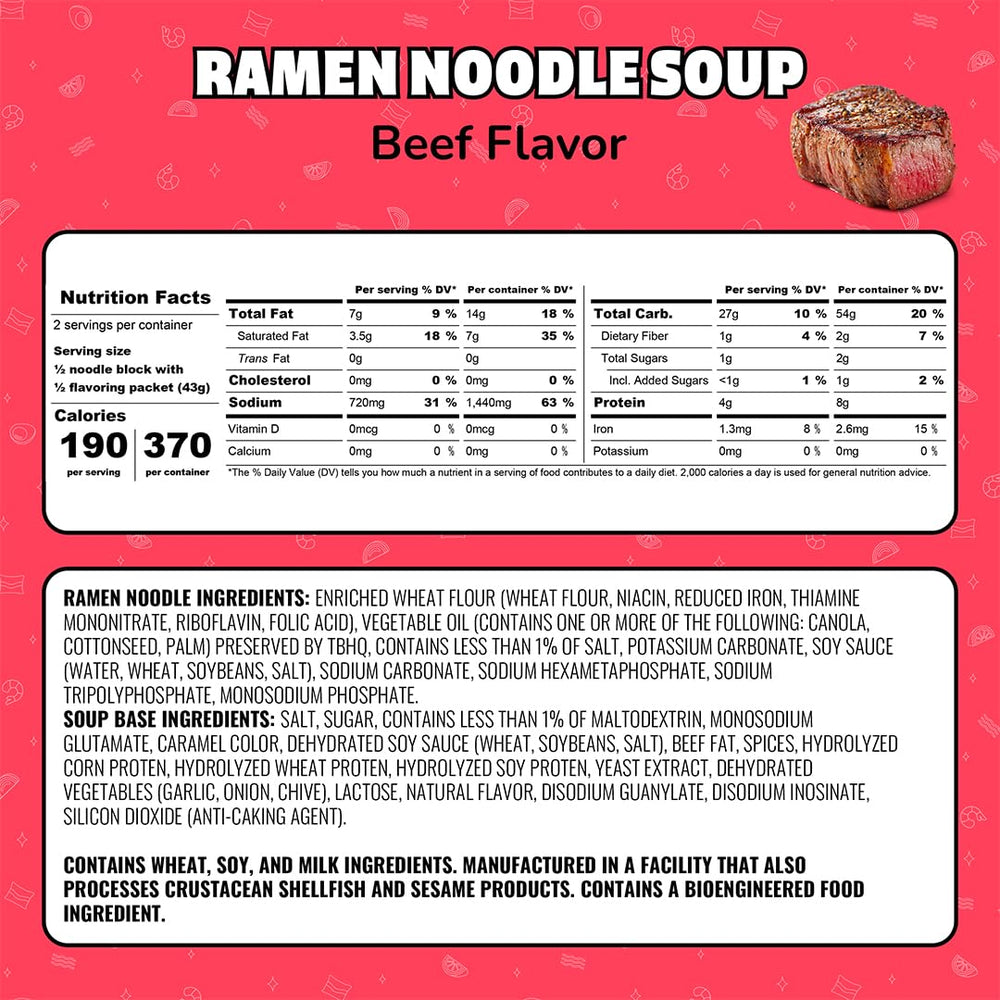 Maruchan en despensa apilada para almacenamiento prolongado