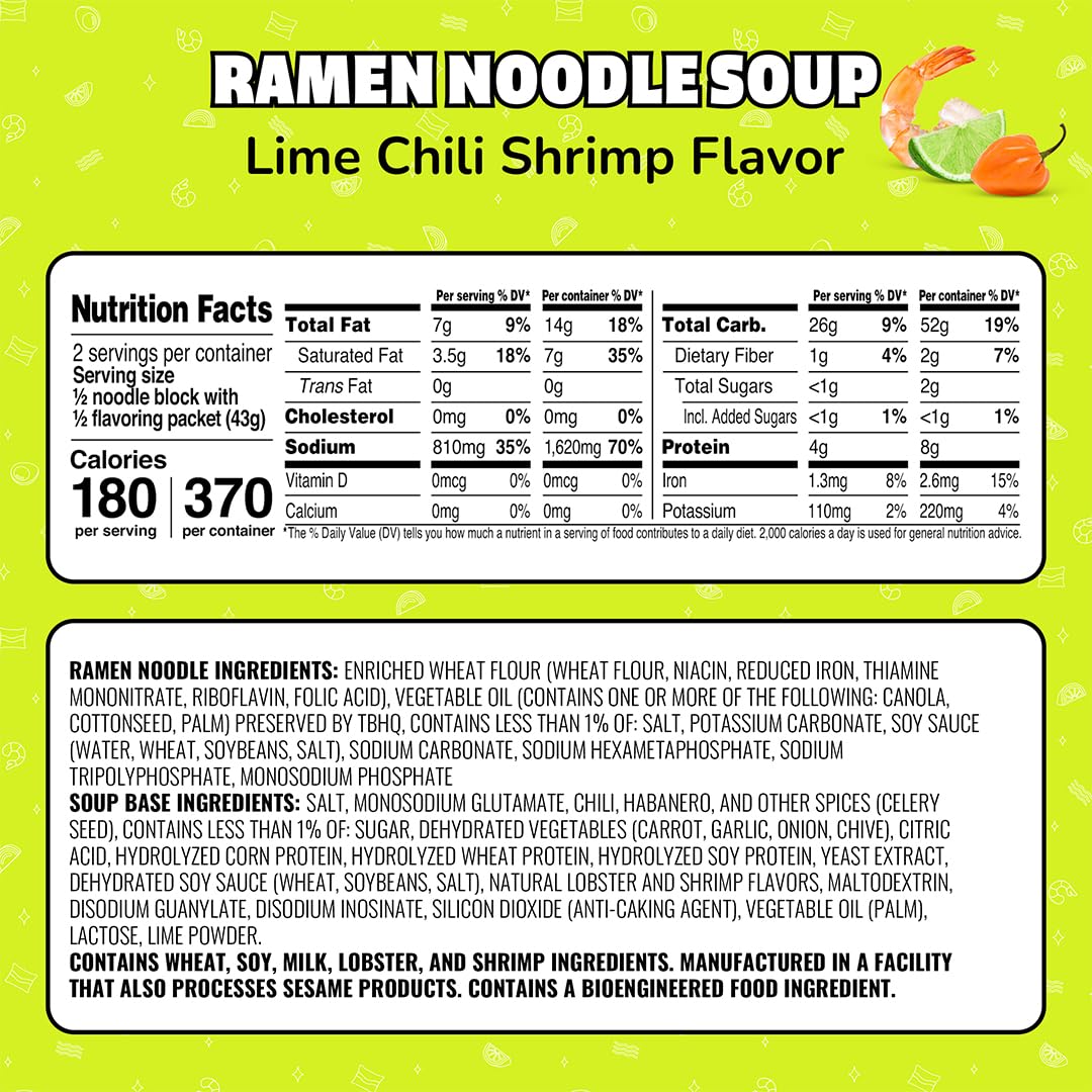 Maruchan etiqueta con instrucciones y información nutricional para preparación fácil