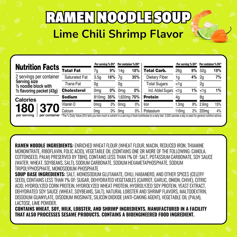 Maruchan etiqueta con instrucciones y información nutricional para preparación fácil