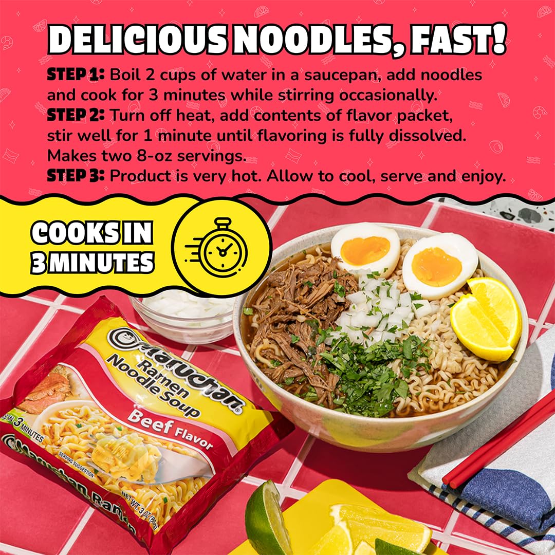 Maruchan instrucciones de preparación simples y rápidas