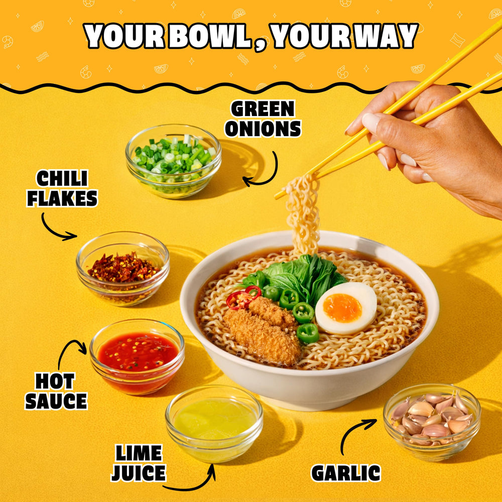 Tazón Maruchan con huevo y verduras añadidas para mayor nutrición y sabor