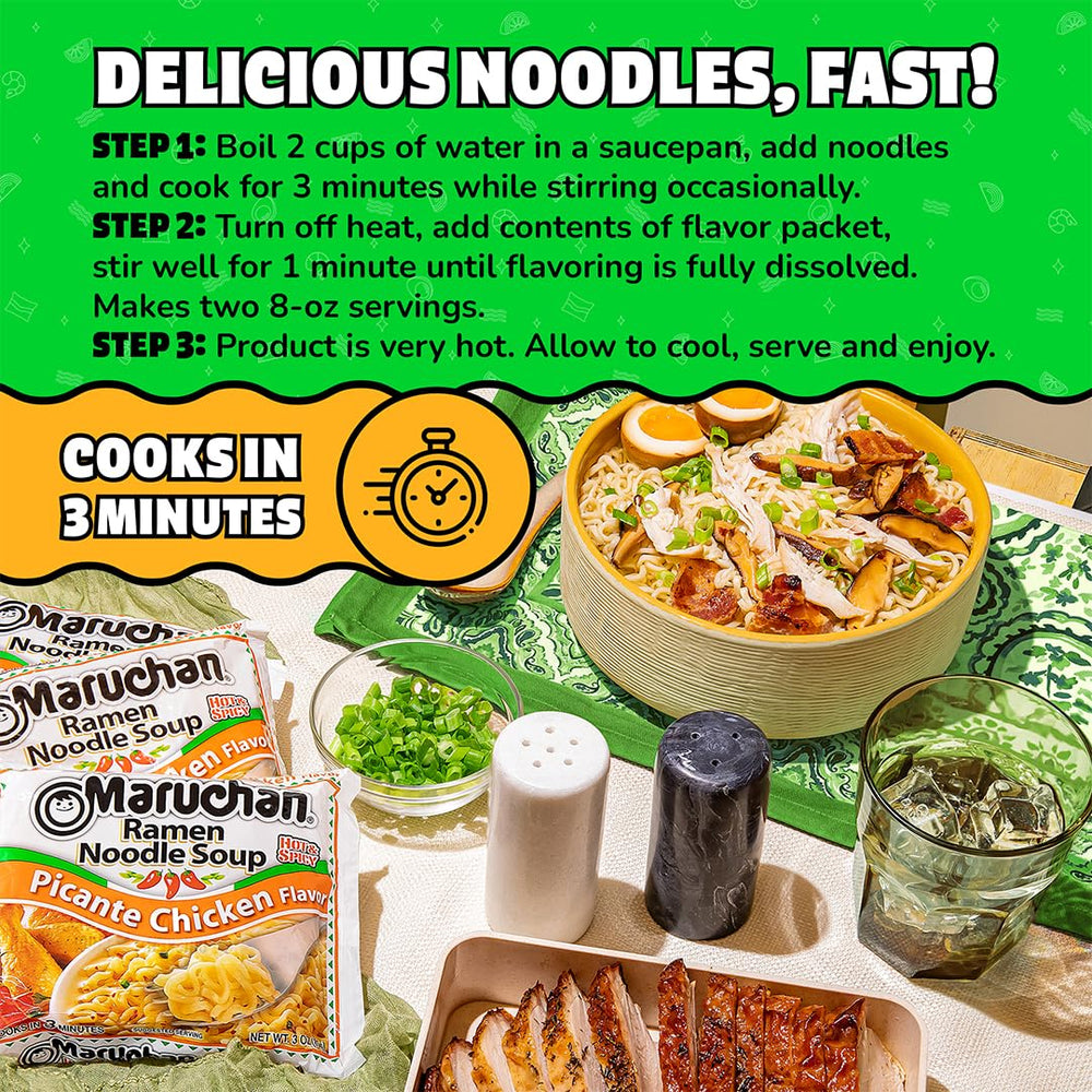 Ramen Maruchan en dormitorio de estudiante, ideal como comida rápida y económica