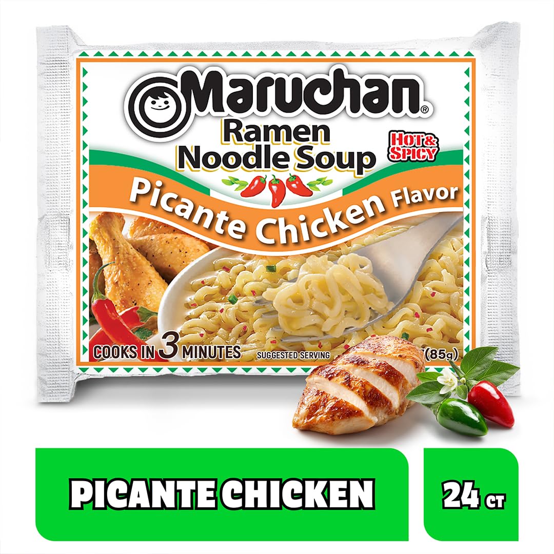 Tazón de Maruchan Picante Chicken listo para comer con vapor y confort inmediato