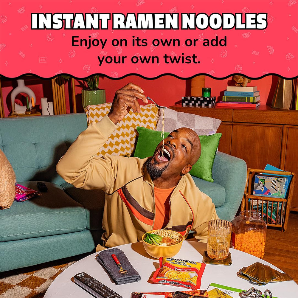 Maruchan sobre de condimento abierto mostrando sabor umami