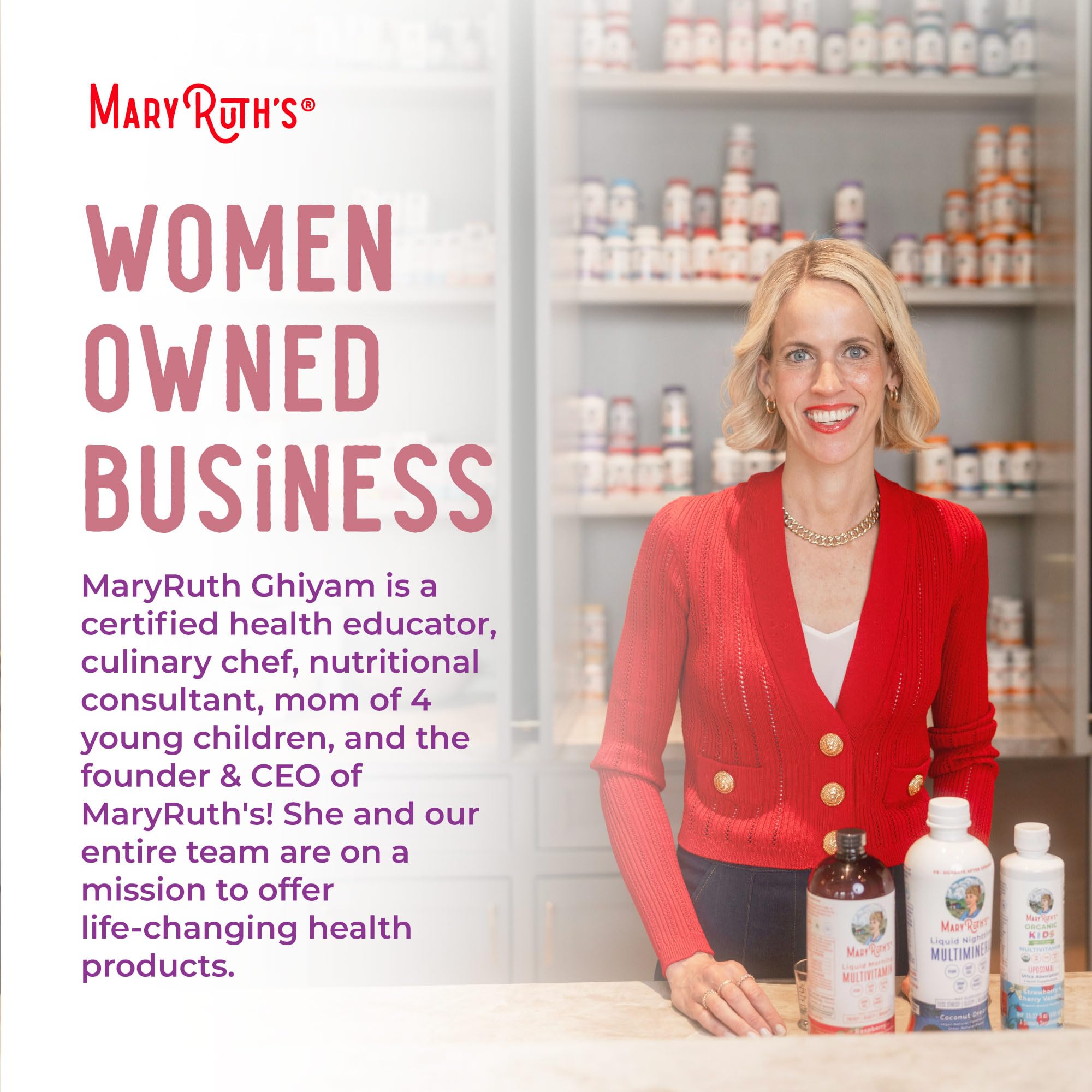 MARYRUTH'S sello USDA Organic y otras certificaciones mostrando calidad orgánica