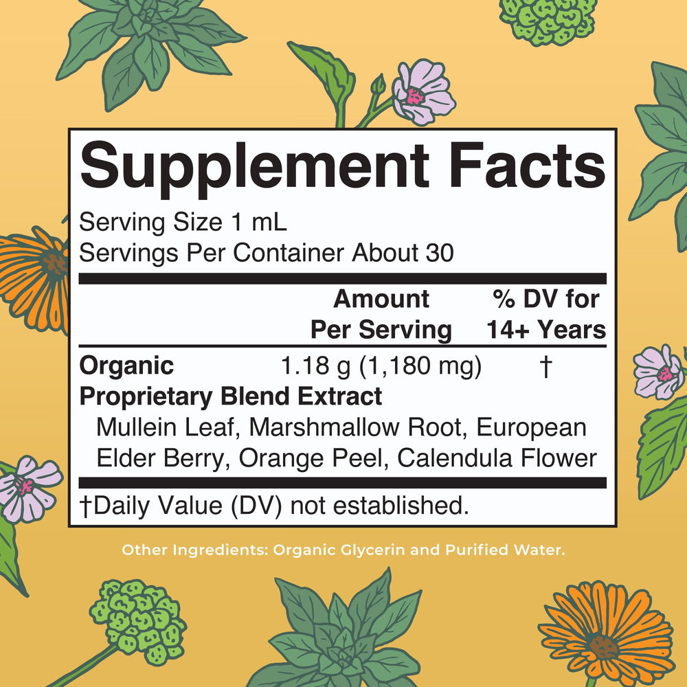 MARYRUTH'S detalle de etiqueta con lista de ingredientes y beneficios