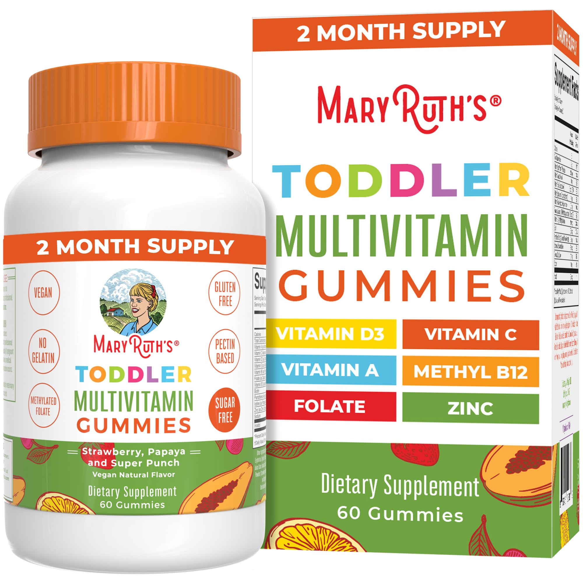 MARYRUTH'S envase frontal con 60 gomitas muestra suministro de 2 meses