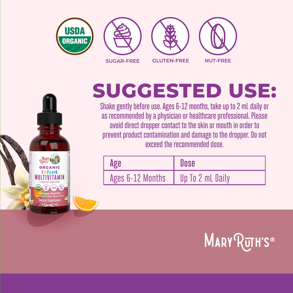 MARYRUTH'S etiqueta con listado de ingredientes y certificaciones visibles para confianza