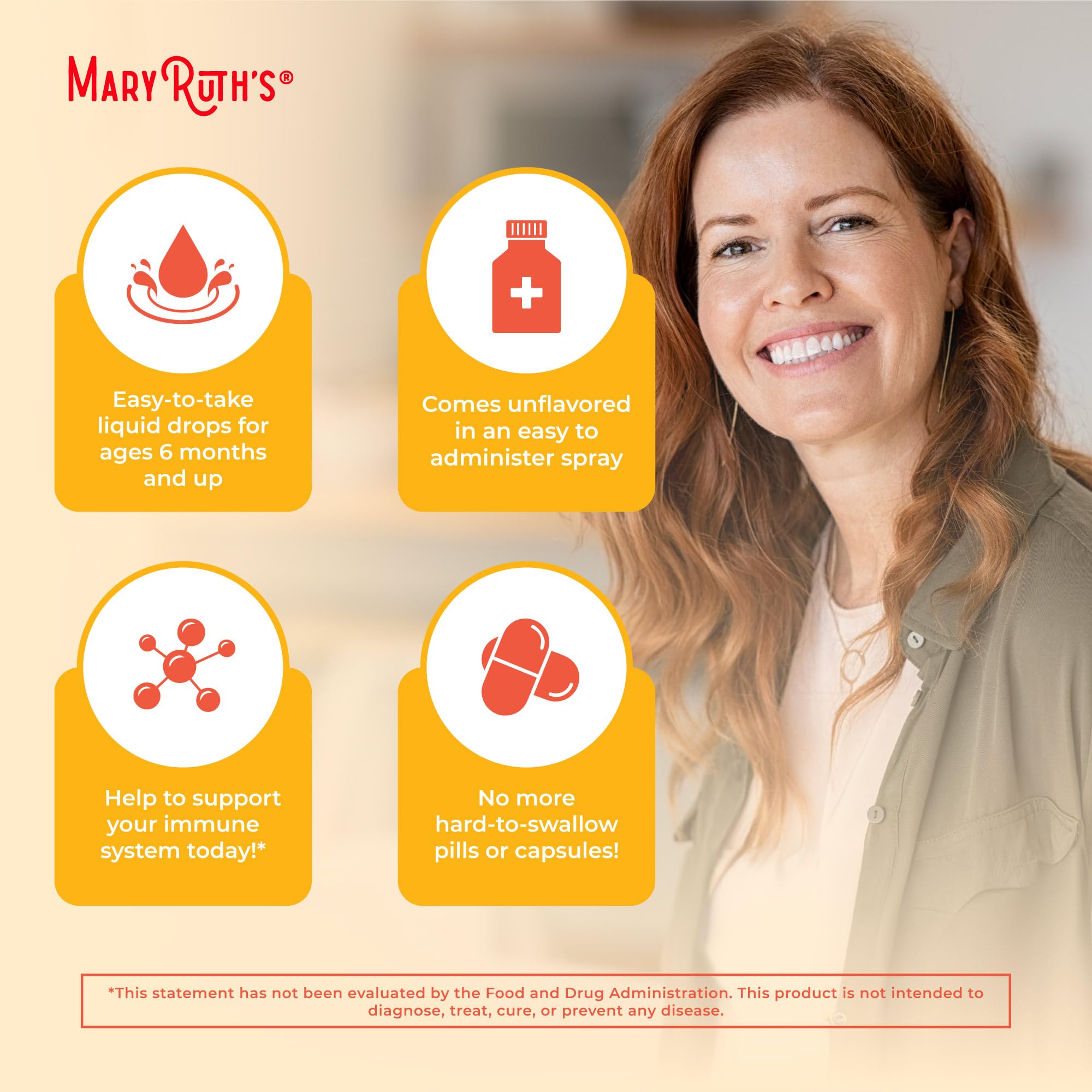 MARYRUTH'S etiqueta con ingredientes y dosis claras, lectura sencilla