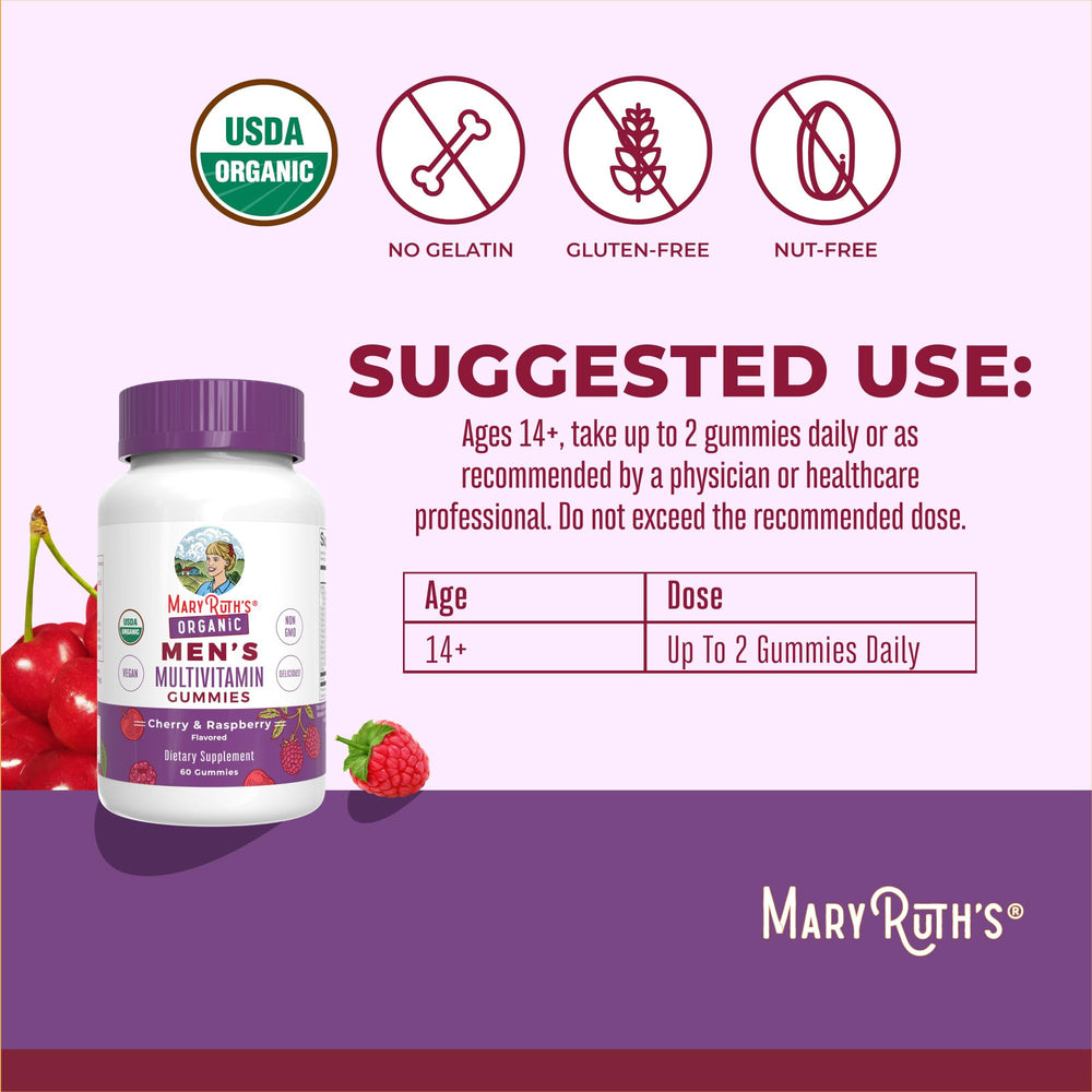 MARYRUTH'S etiqueta de ingredientes destacando fórmula orgánica y vegana
