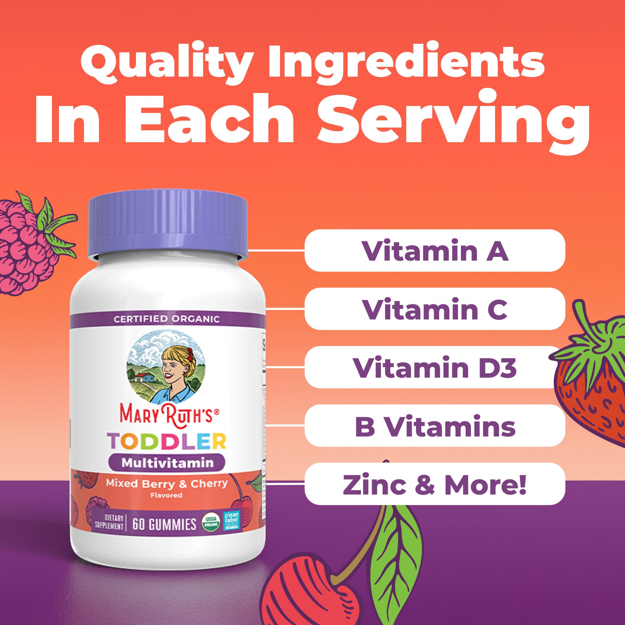 MARYRUTH'S detalle de la etiqueta nutricional mostrando ingredientes clave