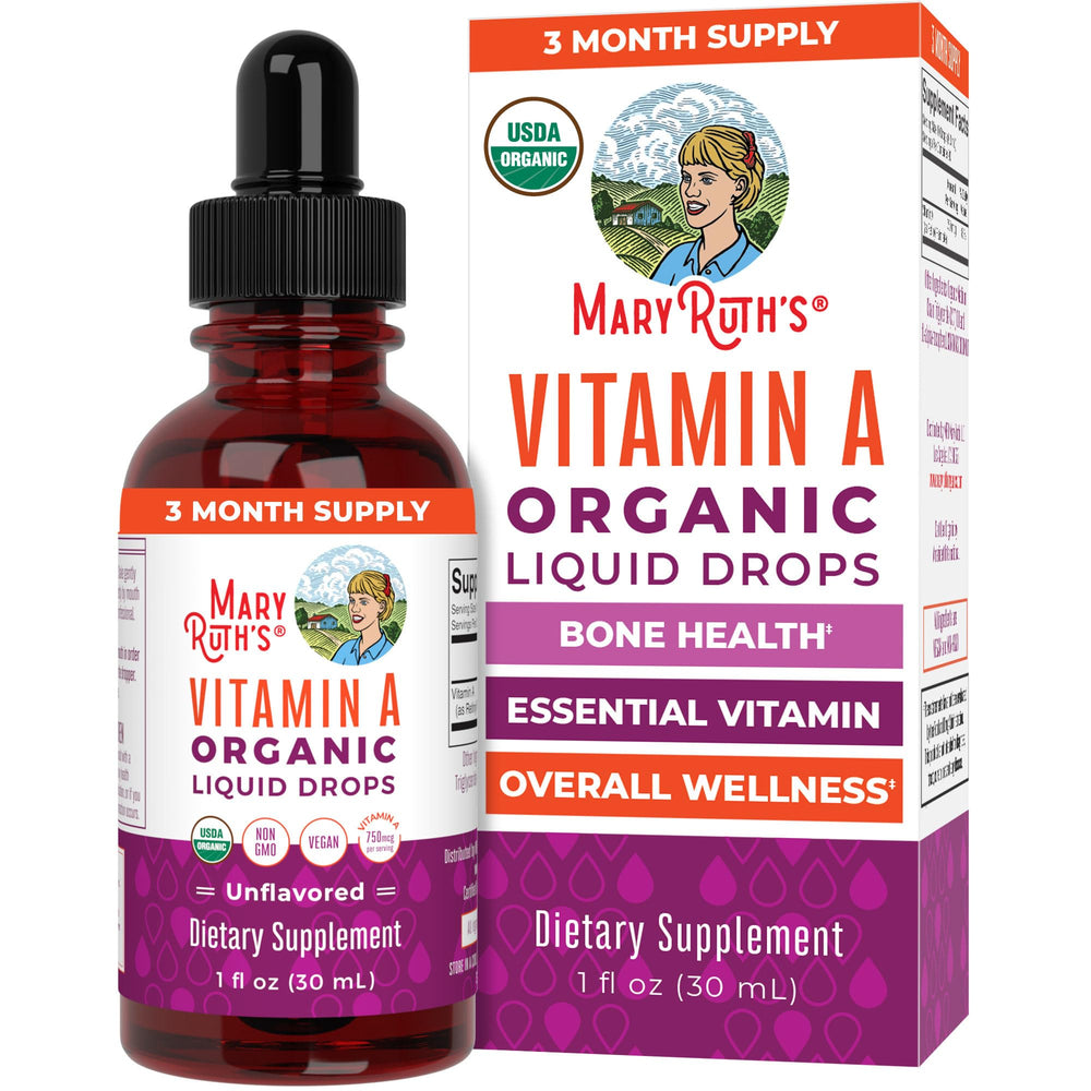 MARYRUTH'S frasco frontal orgánico muestra la botella y beneficios