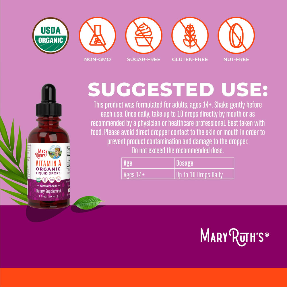 MARYRUTH'S gotero dejando caer vitamina A para dosificación precisa