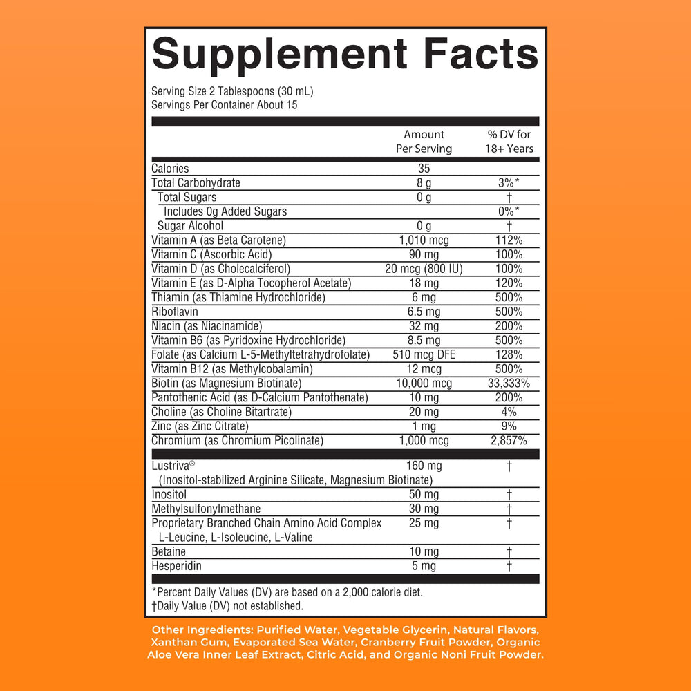 MARYRUTH'S ingredient graphic showing B complex and biotin benefits
