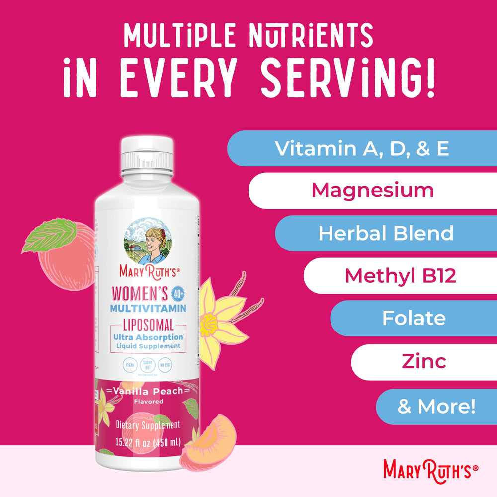 MARYRUTH'S lista de ingredientes enfocada en B12 metilada y DHA para claridad