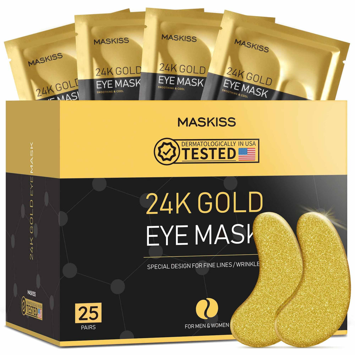 Maskiss envase frontal con 25 pares mostrando presentación y brillo