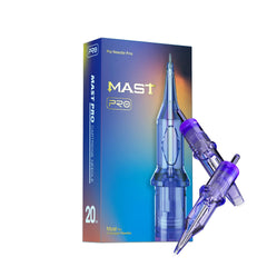 MAST TATTOO empaque frontal con 20 cartuchos, presentación profesional