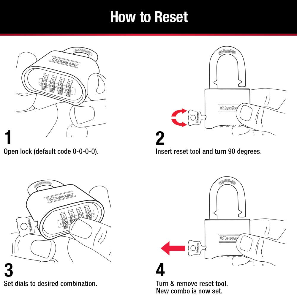 Master Lock candado junto a regla para mostrar dimensiones y escala