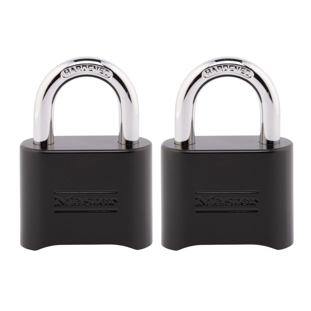 Master Lock candado 178EC2 frente del empaque mostrando el pack doble y beneficio de seguridad