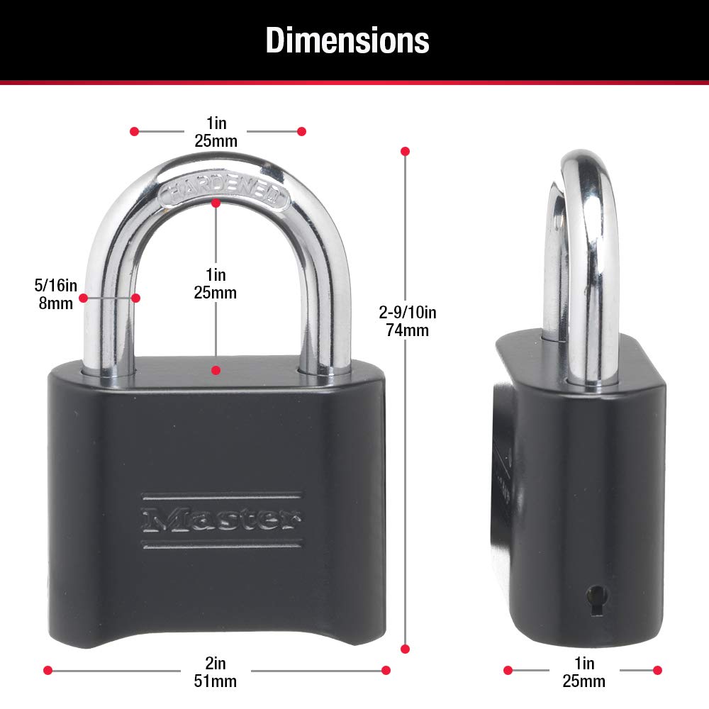 Master Lock etiqueta y herramienta para cambiar combinación incluida para personalizar código