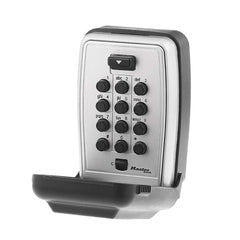 Master Lock vista frontal caja llave negra, seguridad resistente exterior