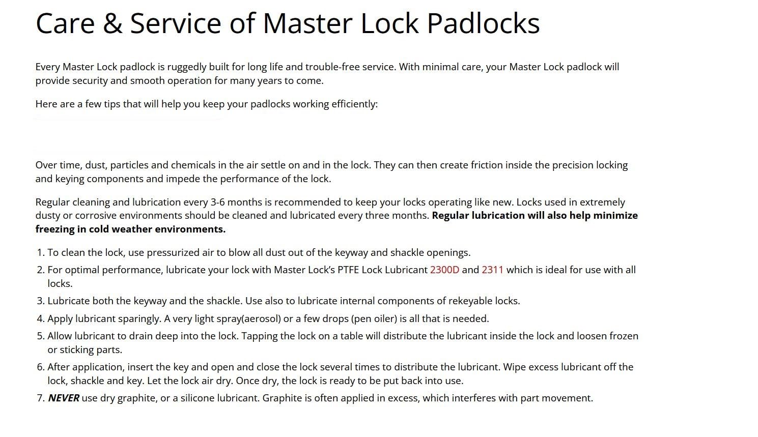 Master Lock etiqueta y garantía de por vida en el empaque