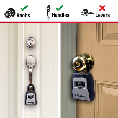 Master Lock open interior with five keys demonstrating secure capacity and access