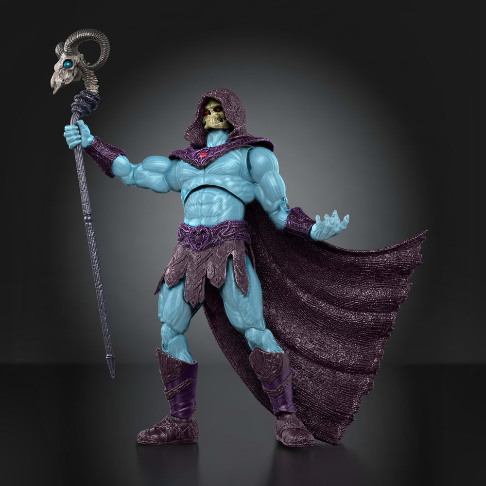 Masters of the Universe Skeletor window box back art providing protective display graphics