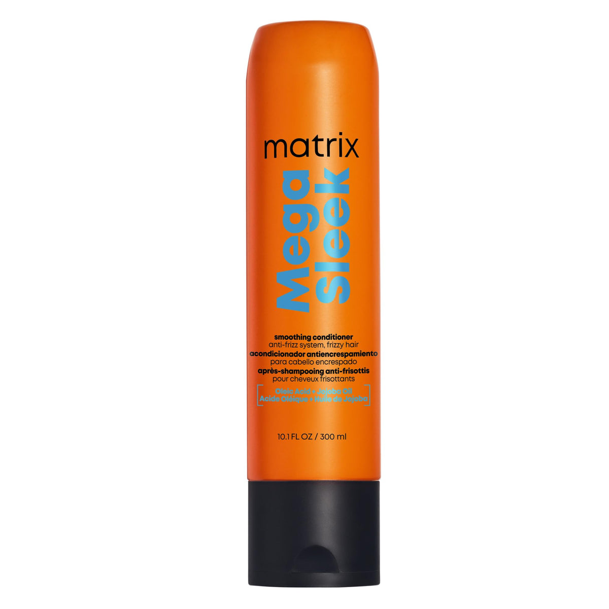 Matrix envase frontal del acondicionador Mega Sleek mostrando diseño y tamaño