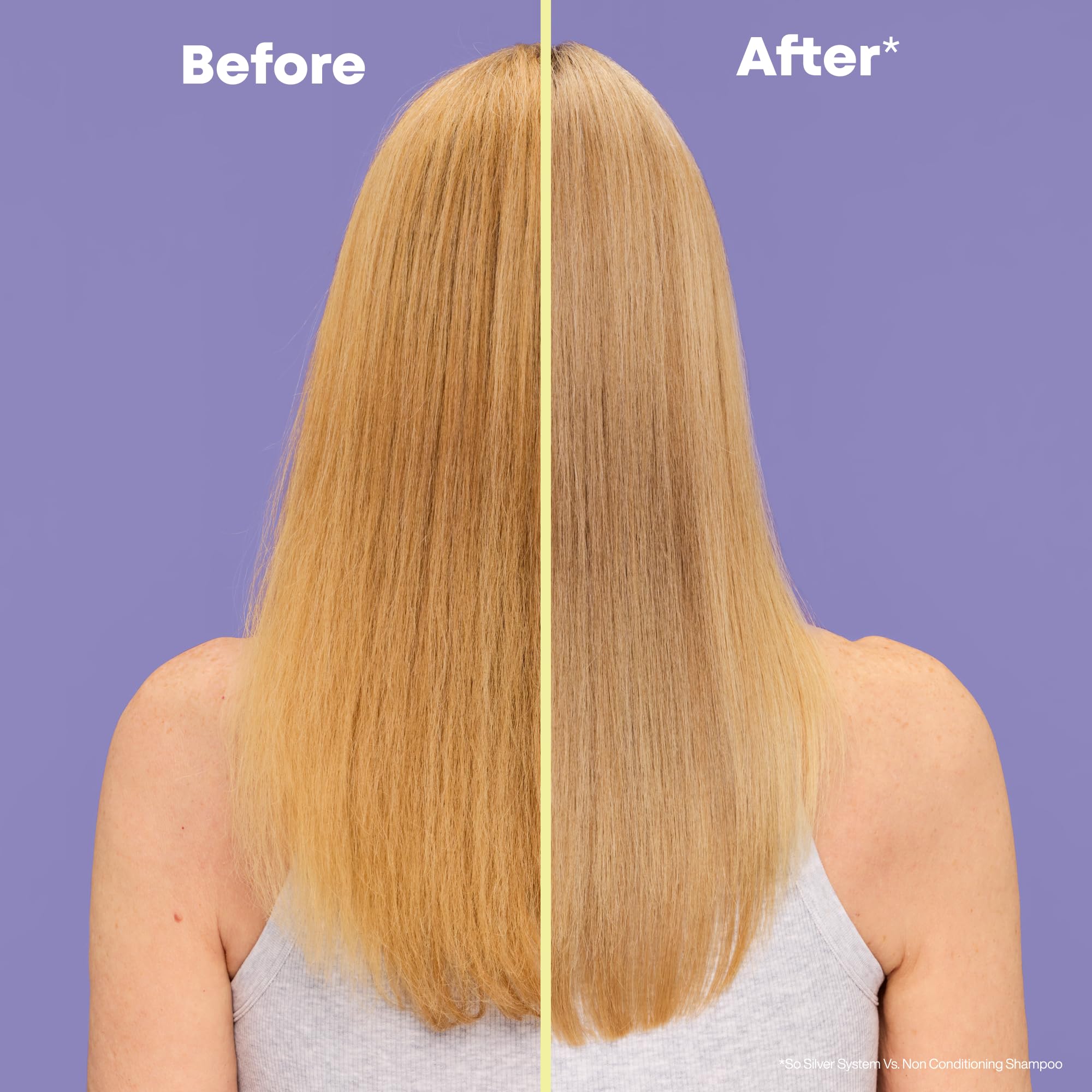 Matrix espuma morada en cabello destacando neutralización de tonos amarillos