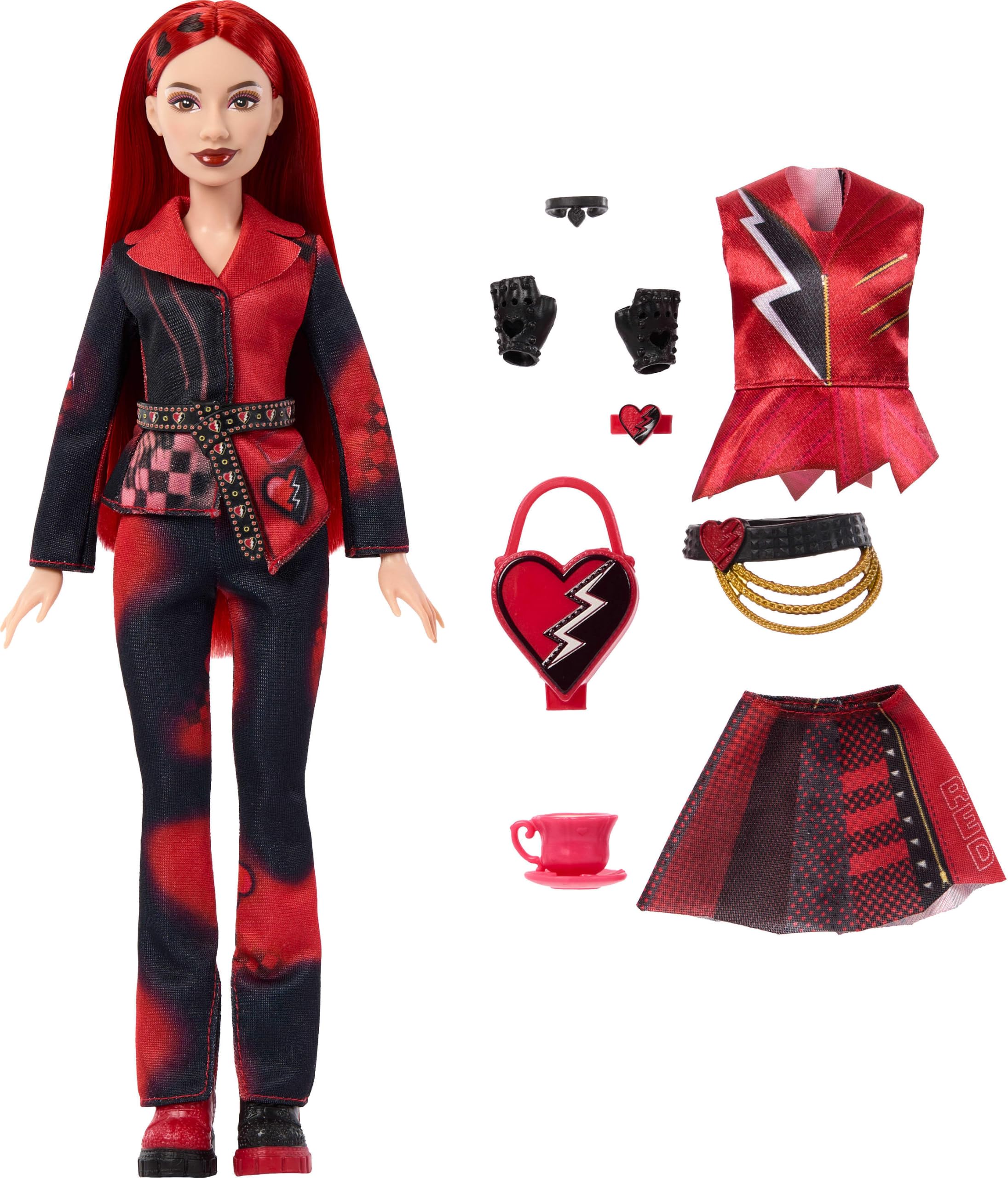 Mattel muñeca Red en varias poses mostrando las 11 articulaciones para juego dinámico
