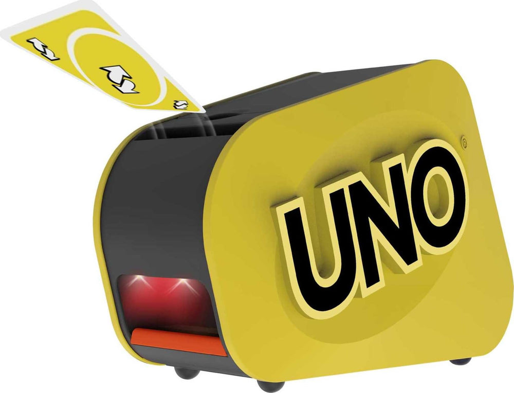 Mattel Games UNO Attack card detail displaying colorblind symbols for accessibility