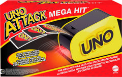 Mattel Games UNO Attack front packaging showing game set and benefits