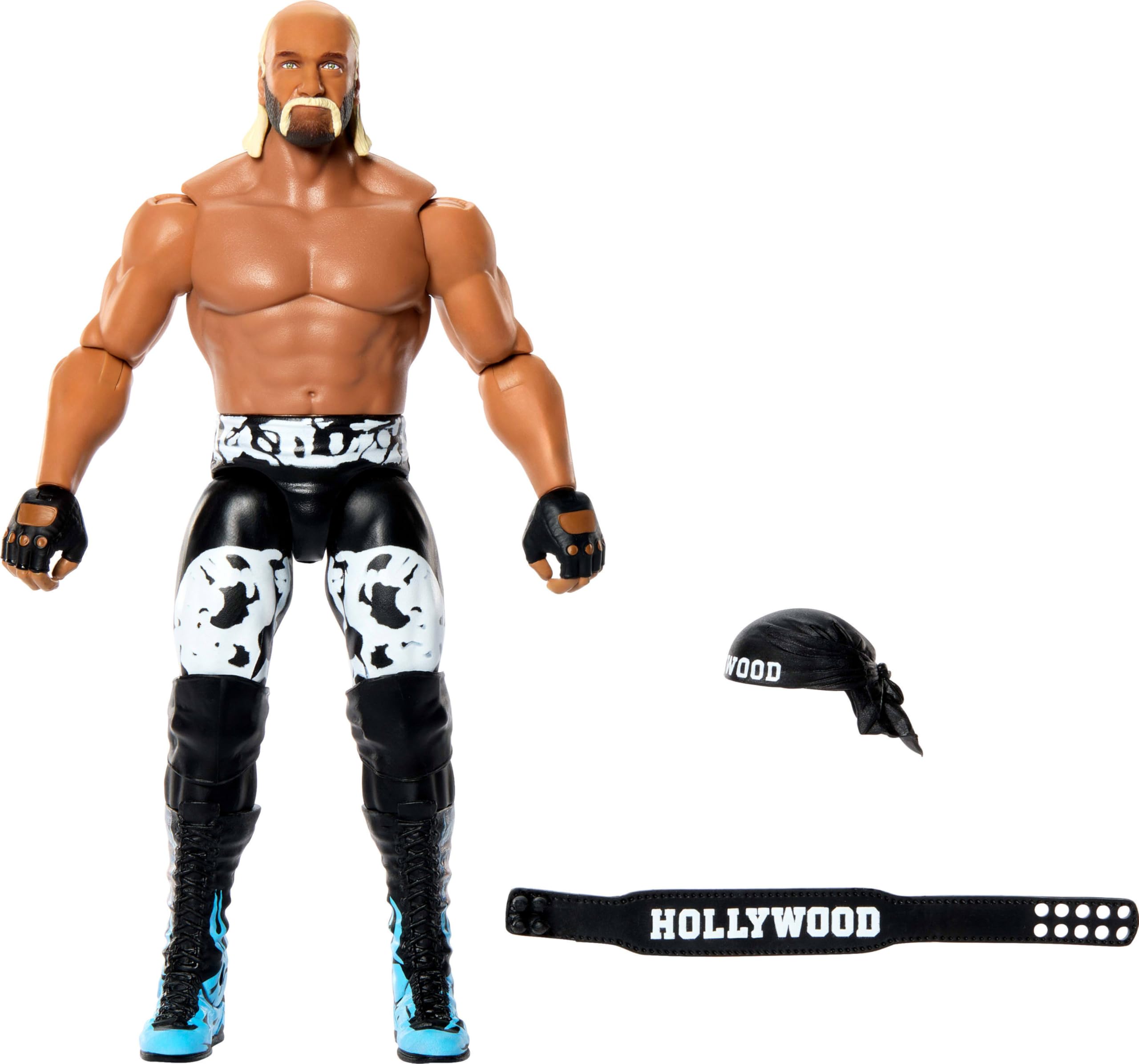 Mattel Hulk Hogan frontal mostrando vestuario y presencia para exhibición