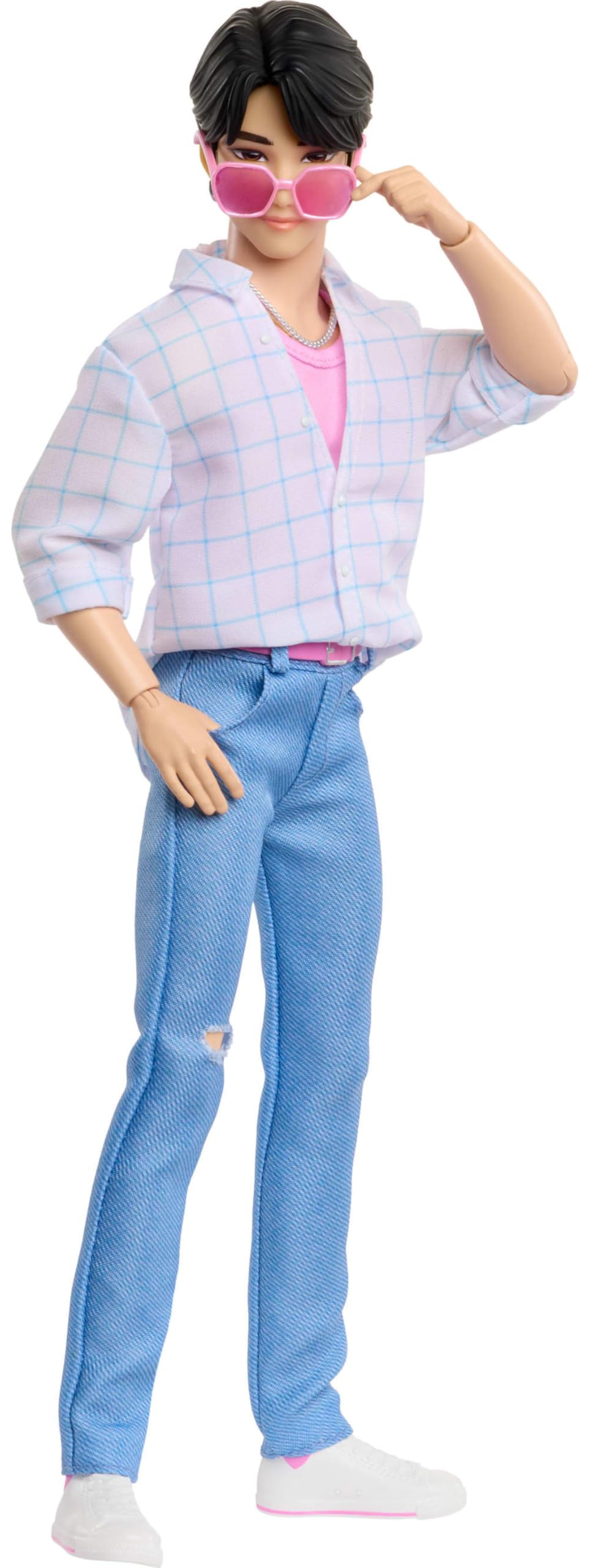 Mattel Jinu comparación de tamaño con mano, referencia de escala exacta