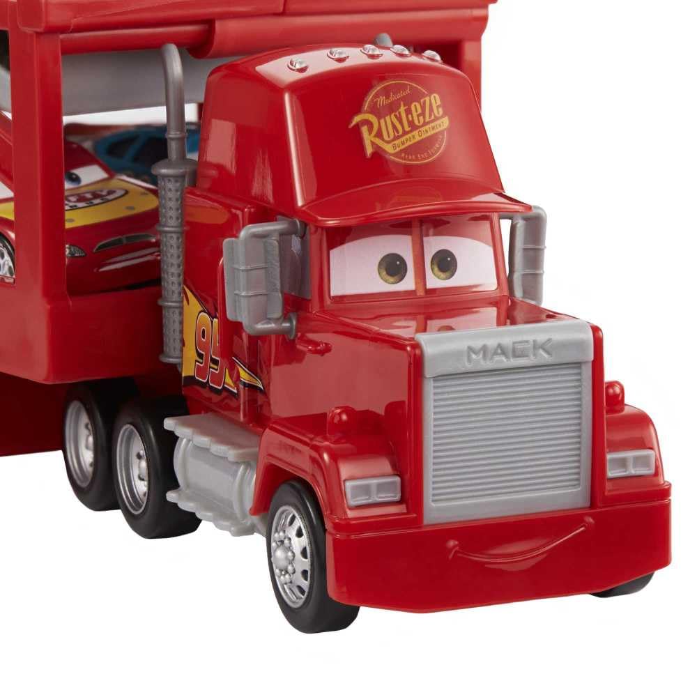 Mattel Mack Hauler remolque abierto con rampa listo para cargar vehículos