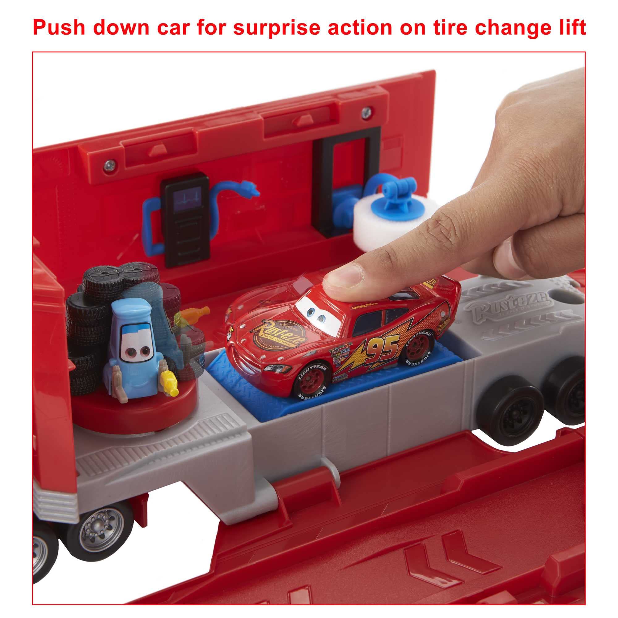 Mattel Mack spinning car wash sponge cleaning a car and adding sensory action fun