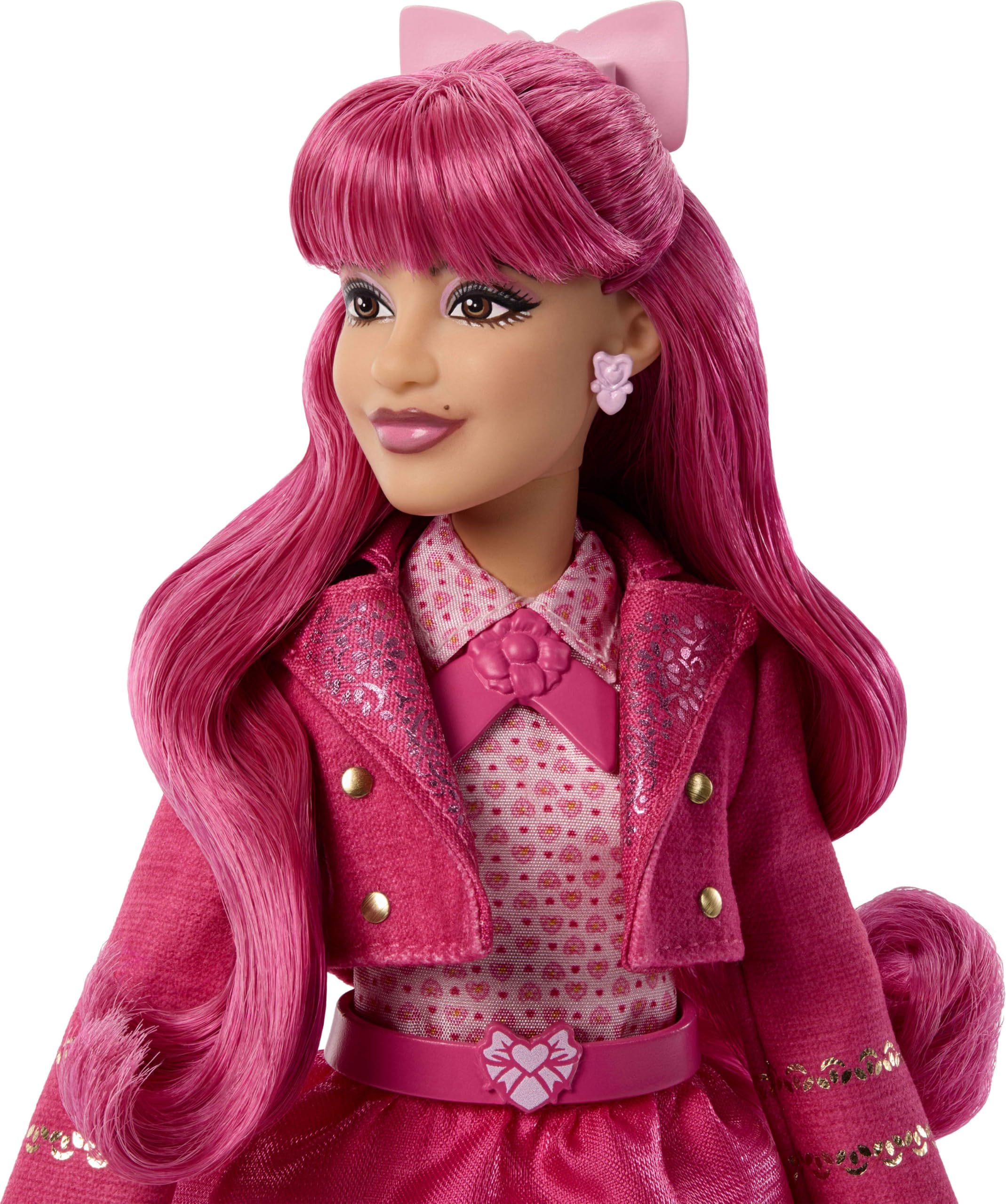 Mattel Pink con chaqueta y falda rosa, ofrece juego de vestuario versátil