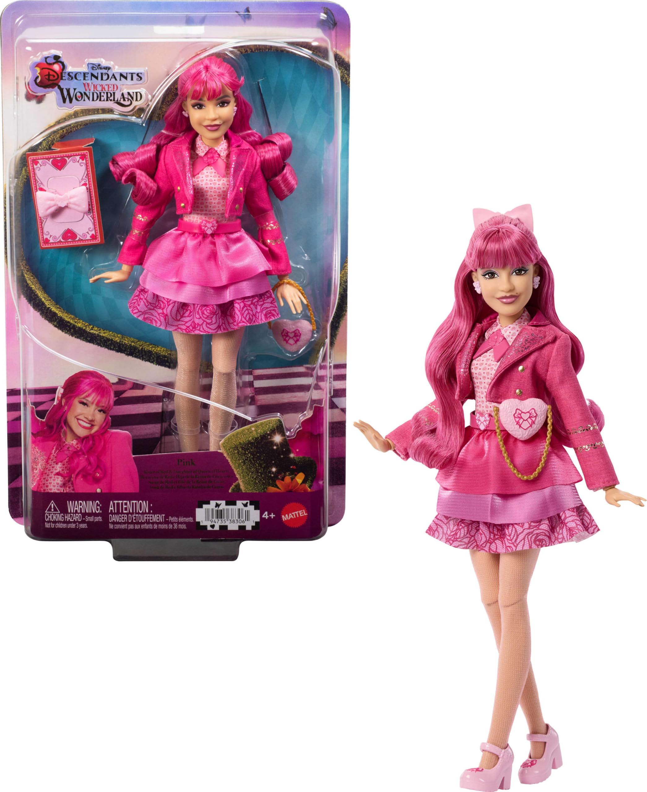 Mattel Pink vista frontal en su caja, muestra diseño y colores llamativos